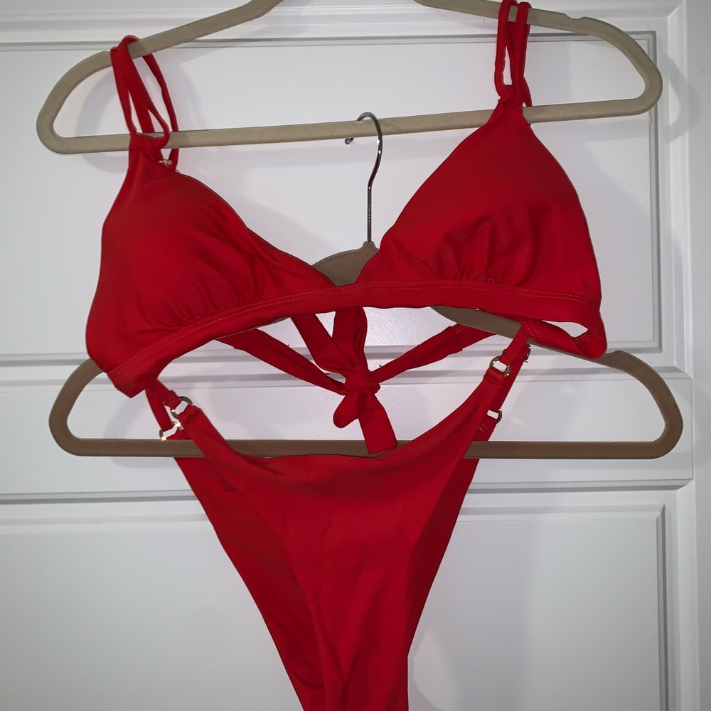 Monday Swimwear — Red Capri Bikini